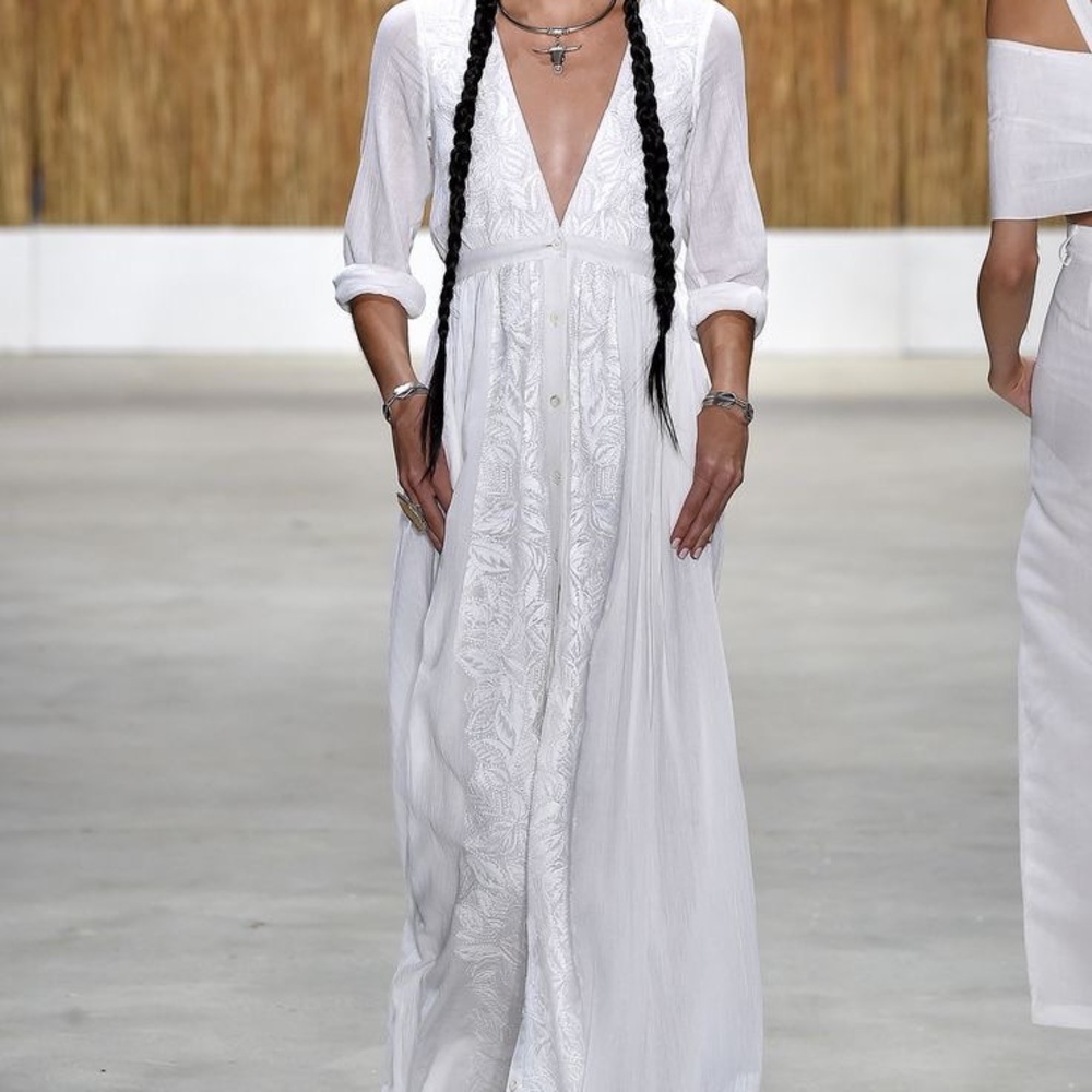Mara Hoffman White Long-Sleeve Maxi Dress